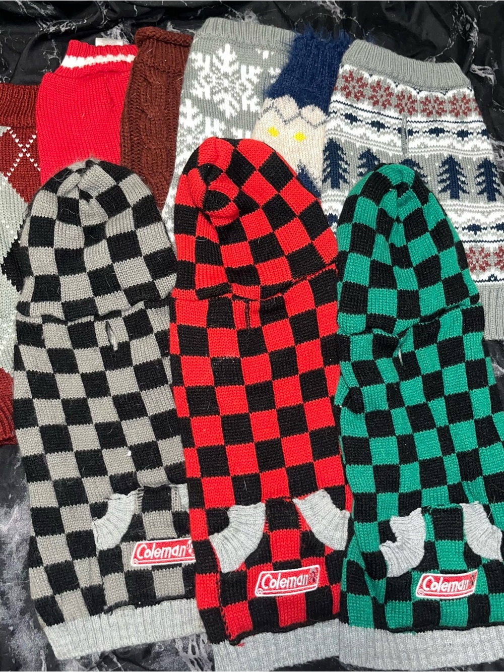 Coleman Checkerboard Knit dog hoodies and sweaters set of 9 size xs-small